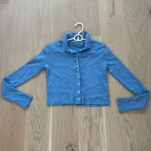 Brandy Melville John Galt Cropped Long Sleeve Blue